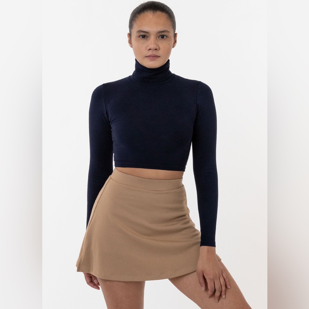 Los Angeles Apparel Ponte A-Line Skort - Khaki
